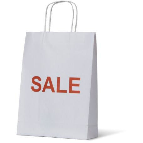 White Kraft Paper Bag with Sale Printing - Small