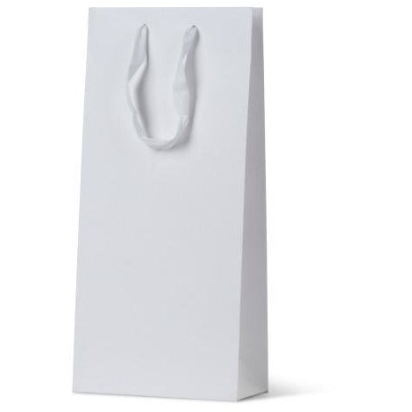 Deluxe Matte Laminated White Bag - Double Wine