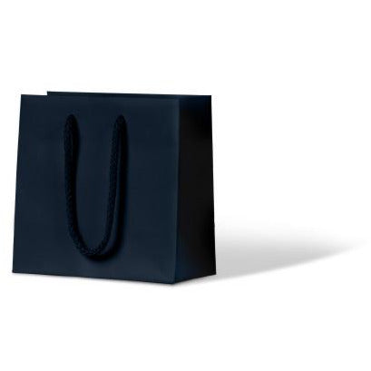 Laminated Matte Emerald Paper Bag - Navy