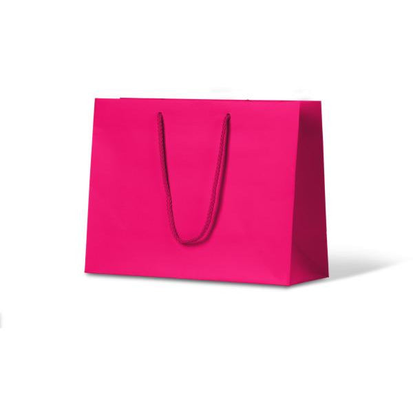 Laminated Matte Ruby Paper Bag - Hot Pink