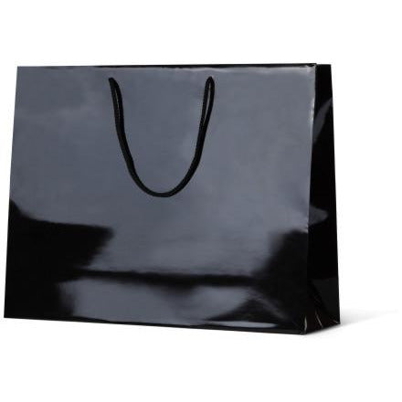 Laminated Gloss Galleria Paper Bag - Black